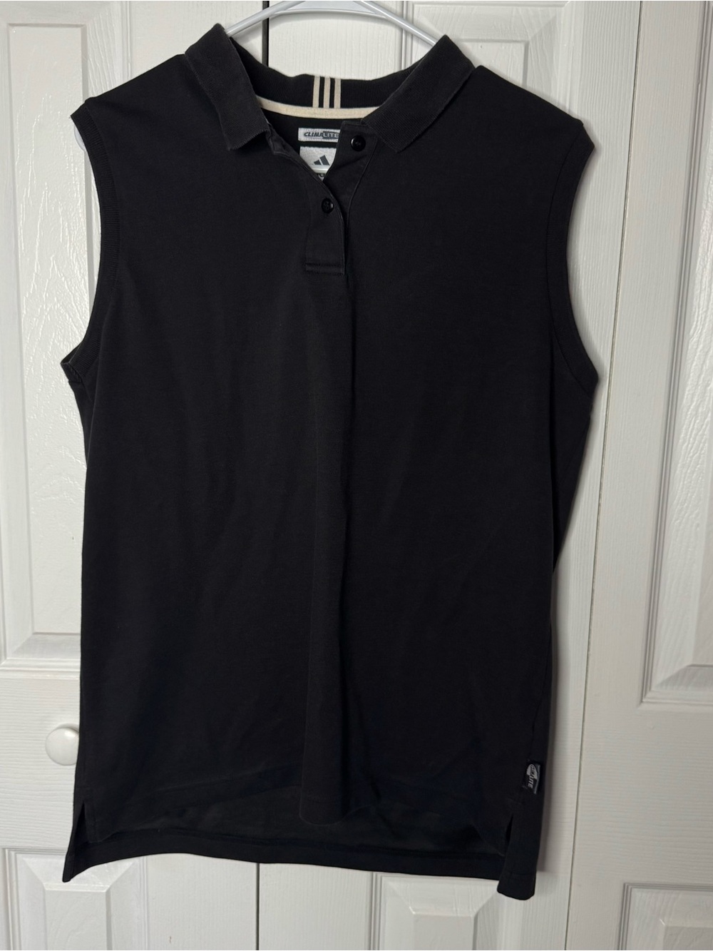 adidas Black Sleeveless Polo Golf Tank